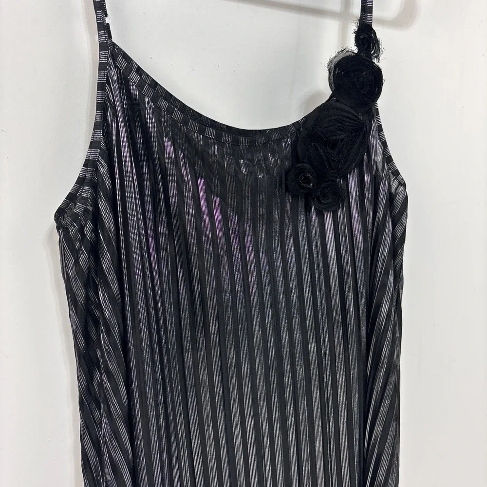 VTG Y2K Self Esteem Women's Tank Top Camisole Black Silver Party Goth Whimsigoth